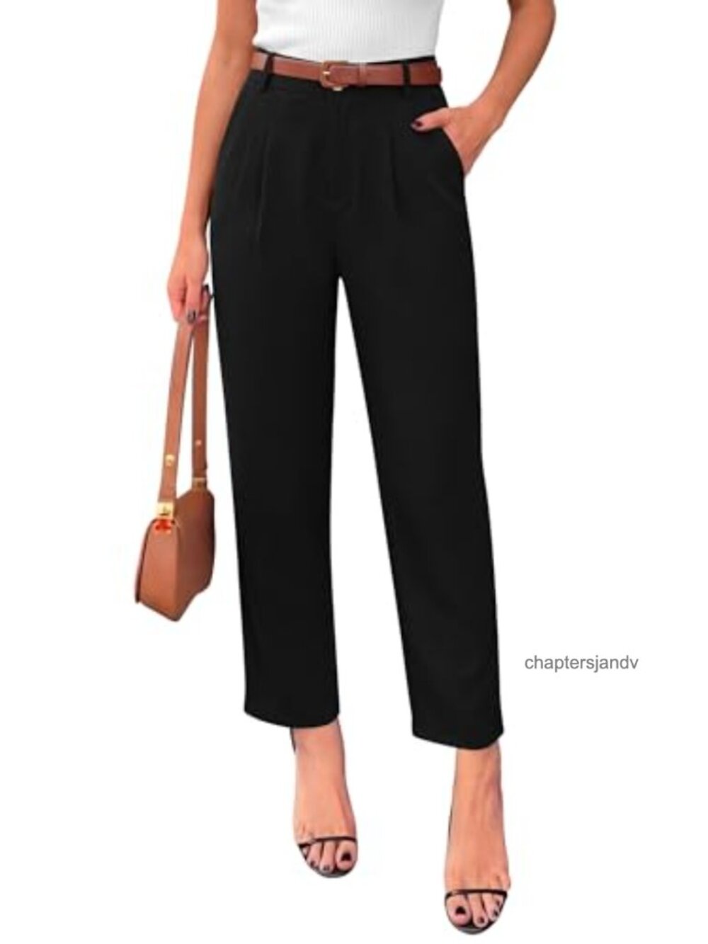 PRETTYGARDEN Women's High Rise Tapered Ankle Dress Pants Pleated Business Casual